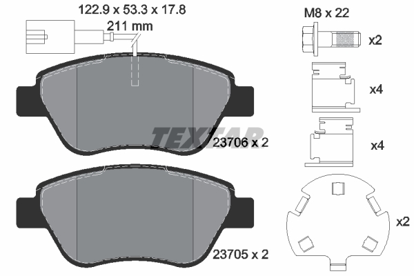 Set placute frana,frana disc 2370601 TEXTAR