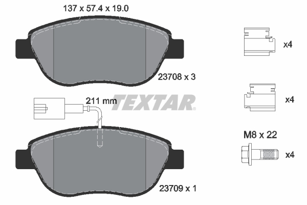 Set placute frana,frana disc 2370802 TEXTAR