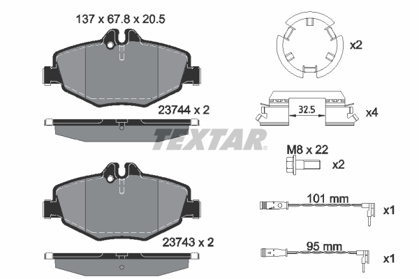 set placute frana,frana disc 2374381 TEXTAR