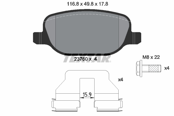 Set placute frana,frana disc 2376001 TEXTAR