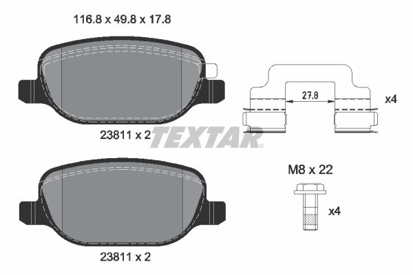 Set placute frana,frana disc 2381103 TEXTAR