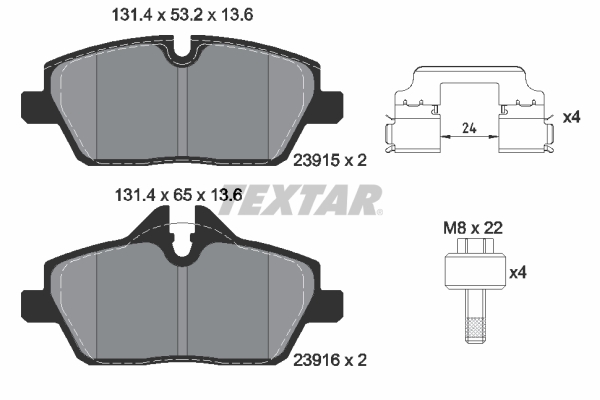 Set placute frana,frana disc 2391508 TEXTAR