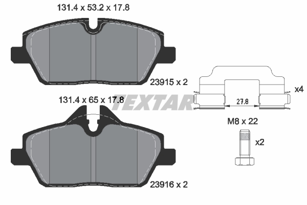 Set placute frana,frana disc 2391503 TEXTAR