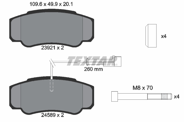 Set placute frana,frana disc 2392103 TEXTAR