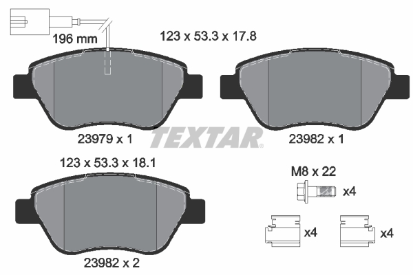 Set placute frana,frana disc 2397901 TEXTAR