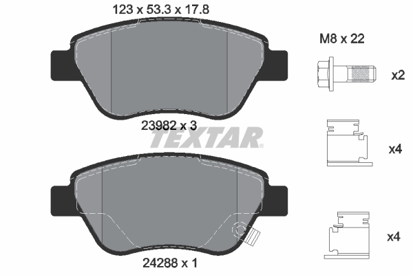 Set placute frana,frana disc 2398202 TEXTAR