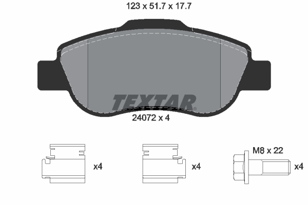 Set placute frana,frana disc 2407201 TEXTAR