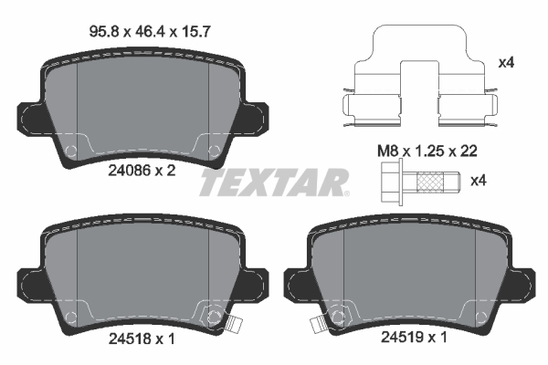 Set placute frana,frana disc 2408601 TEXTAR