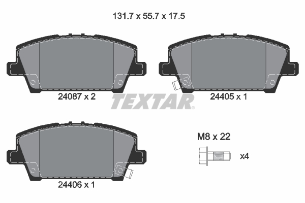 Set placute frana,frana disc 2408701 TEXTAR