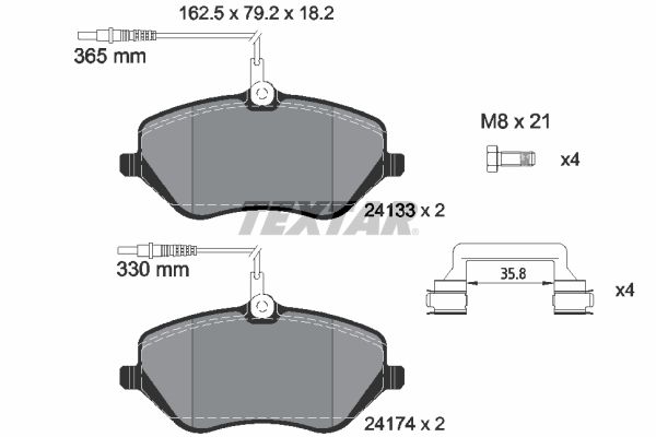 Set placute frana,frana disc 2413301 TEXTAR