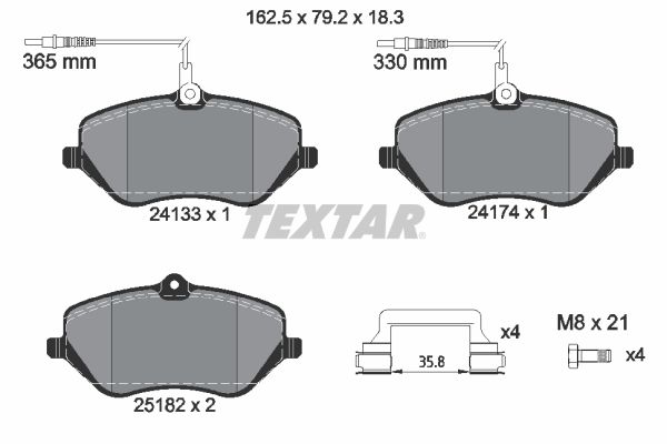 Set placute frana,frana disc 2413303 TEXTAR