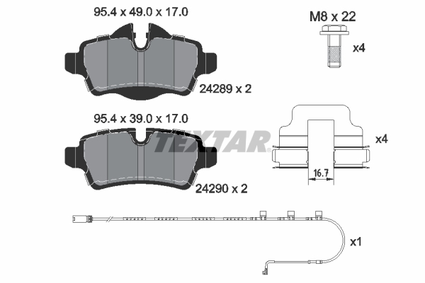 Set placute frana,frana disc 2428904 TEXTAR