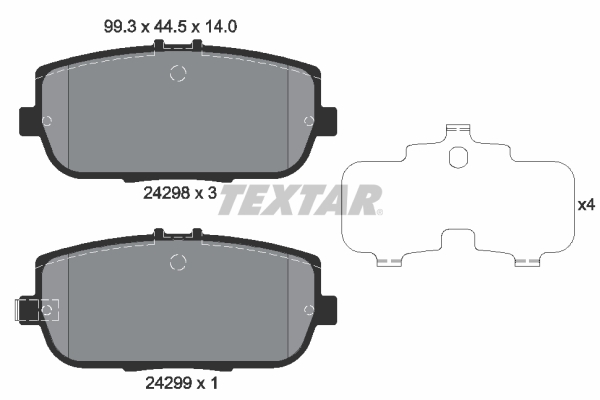 Set placute frana,frana disc 2429801 TEXTAR