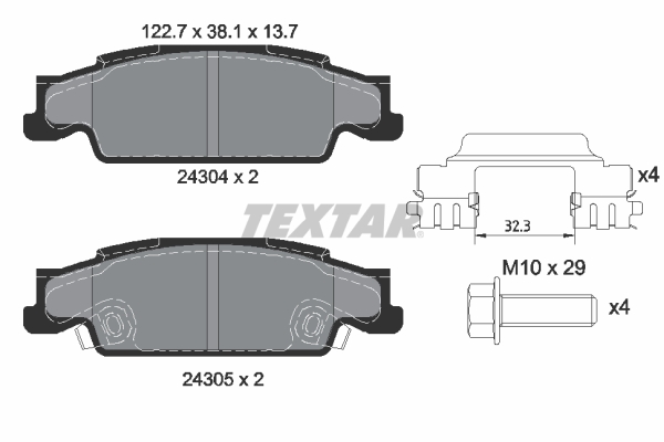 set placute frana,frana disc 2430402 TEXTAR