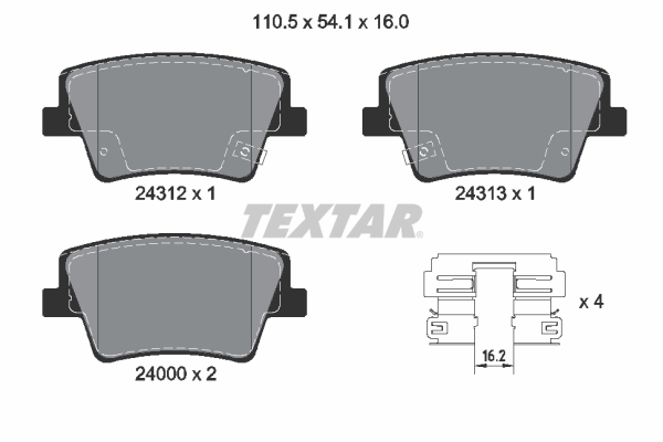 Set placute frana,frana disc 2431201 TEXTAR