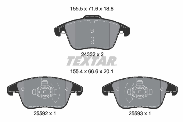 Set placute frana,frana disc 2433205 TEXTAR