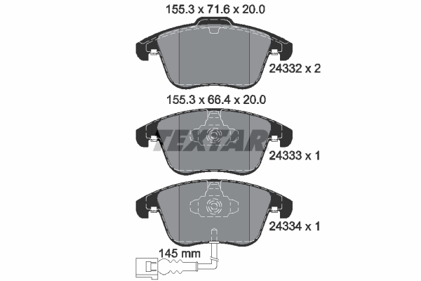 Set placute frana,frana disc 2433301 TEXTAR