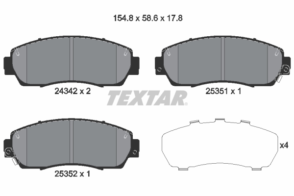 Set placute frana,frana disc 2434201 TEXTAR