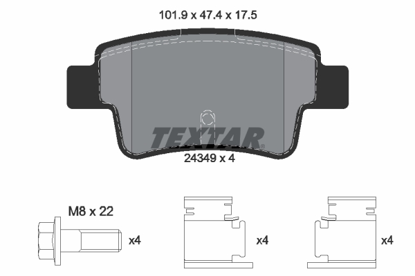 Set placute frana,frana disc 2434901 TEXTAR