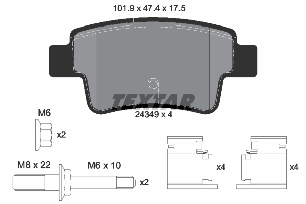 Set placute frana,frana disc 2434903 TEXTAR