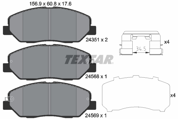 Set placute frana,frana disc 2435101 TEXTAR