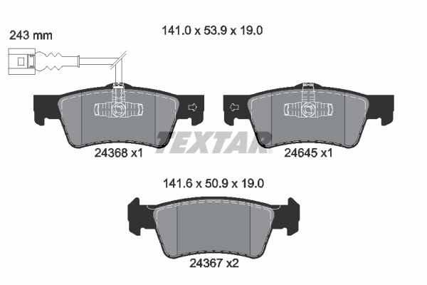 Set placute frana,frana disc 2436801 TEXTAR