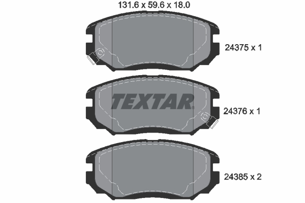 set placute frana,frana disc 2437501 TEXTAR