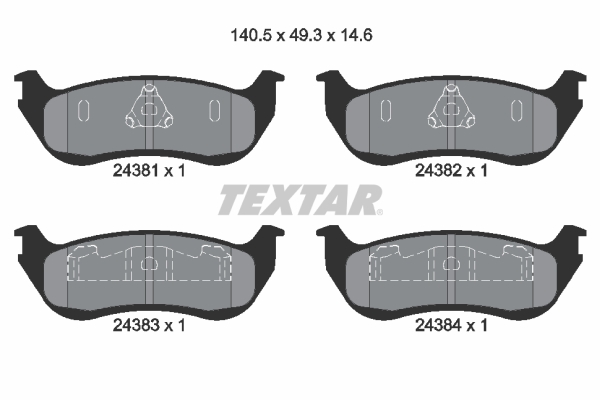 set placute frana,frana disc 2438101 TEXTAR