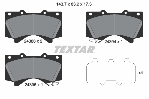 Set placute frana,frana disc 2438601 TEXTAR