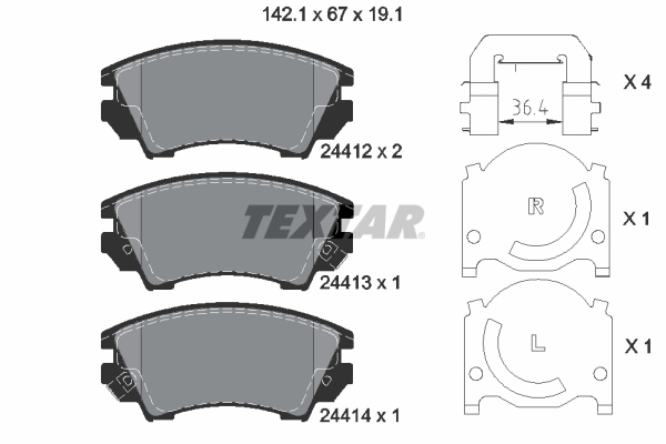 Set placute frana,frana disc 2441201 TEXTAR