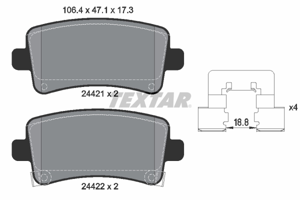 Set placute frana,frana disc 2442101 TEXTAR