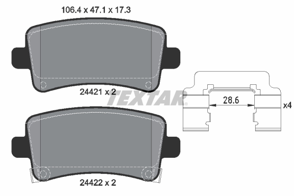 Set placute frana,frana disc 2442102 TEXTAR