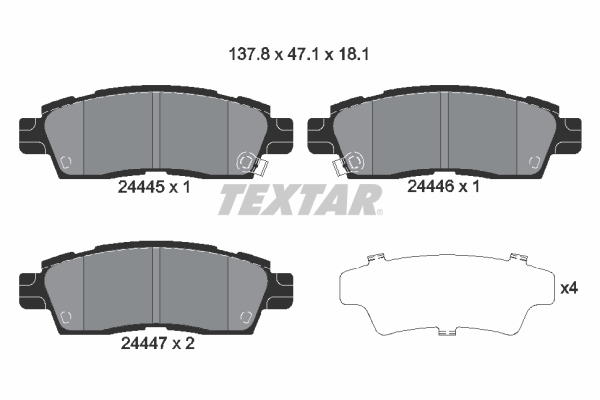 Set placute frana,frana disc 2444501 TEXTAR