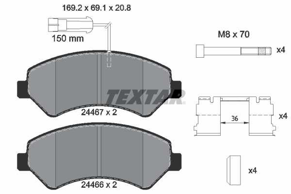 Set placute frana,frana disc 2446705 TEXTAR