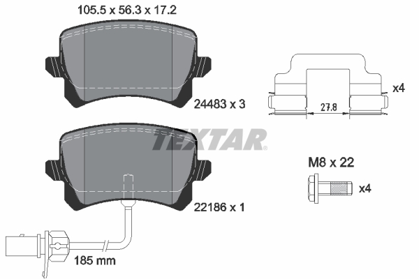 Set placute frana,frana disc 2448307 TEXTAR