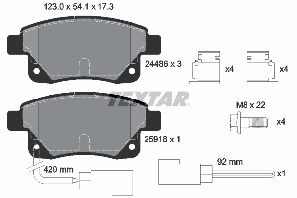 Set placute frana,frana disc 2448601 TEXTAR