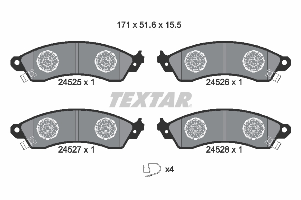 set placute frana,frana disc 2452501 TEXTAR