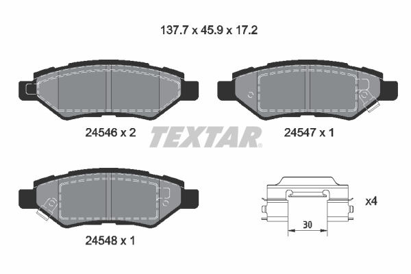 set placute frana,frana disc 2454601 TEXTAR