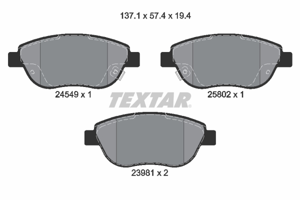 Set placute frana,frana disc 2454901 TEXTAR