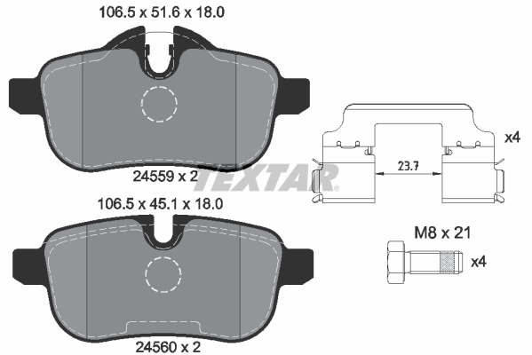 Set placute frana,frana disc 2455901 TEXTAR