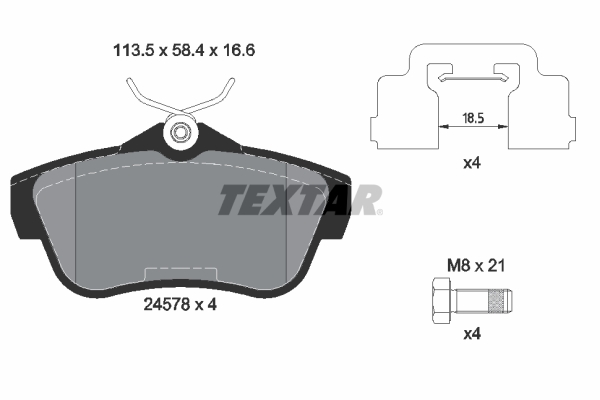 Set placute frana,frana disc 2457801 TEXTAR