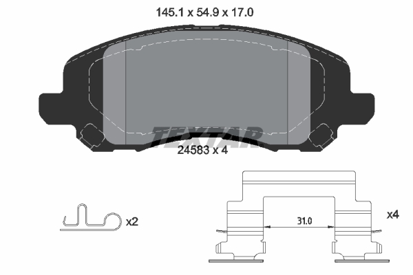 Set placute frana,frana disc 2458301 TEXTAR