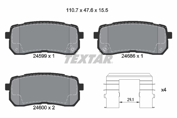 Set placute frana,frana disc 2459901 TEXTAR