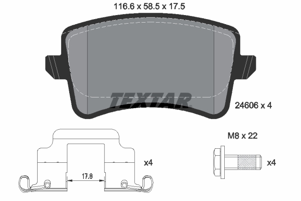 Set placute frana,frana disc 2460602 TEXTAR