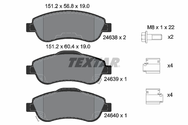 Set placute frana,frana disc 2463801 TEXTAR