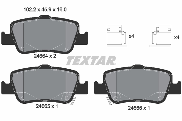 Set placute frana,frana disc 2466401 TEXTAR