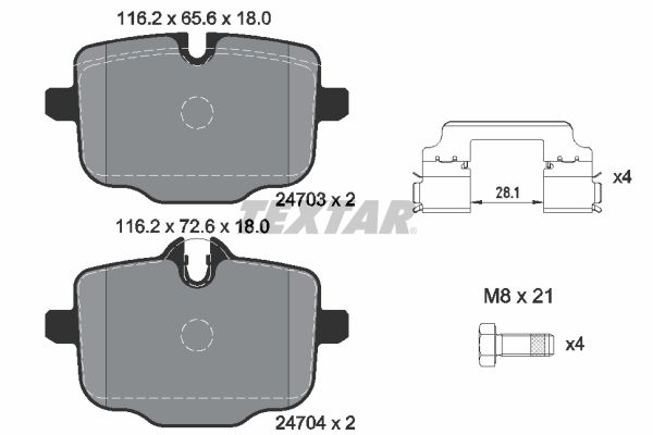 Set placute frana,frana disc 2470303 TEXTAR