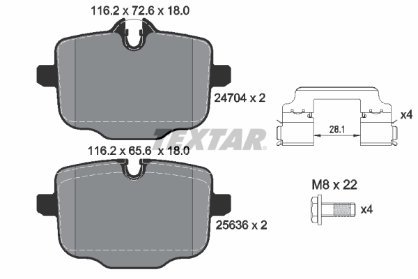 Set placute frana,frana disc 2470401 TEXTAR