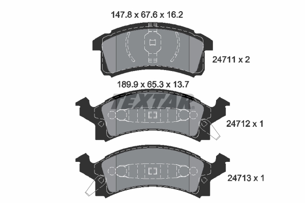 set placute frana,frana disc 2471101 TEXTAR