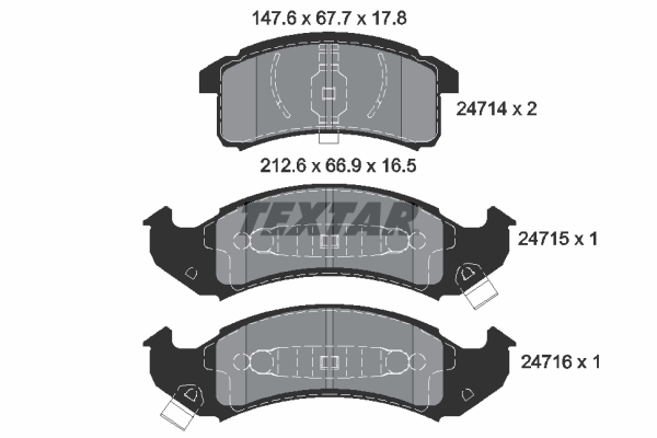 set placute frana,frana disc 2471401 TEXTAR